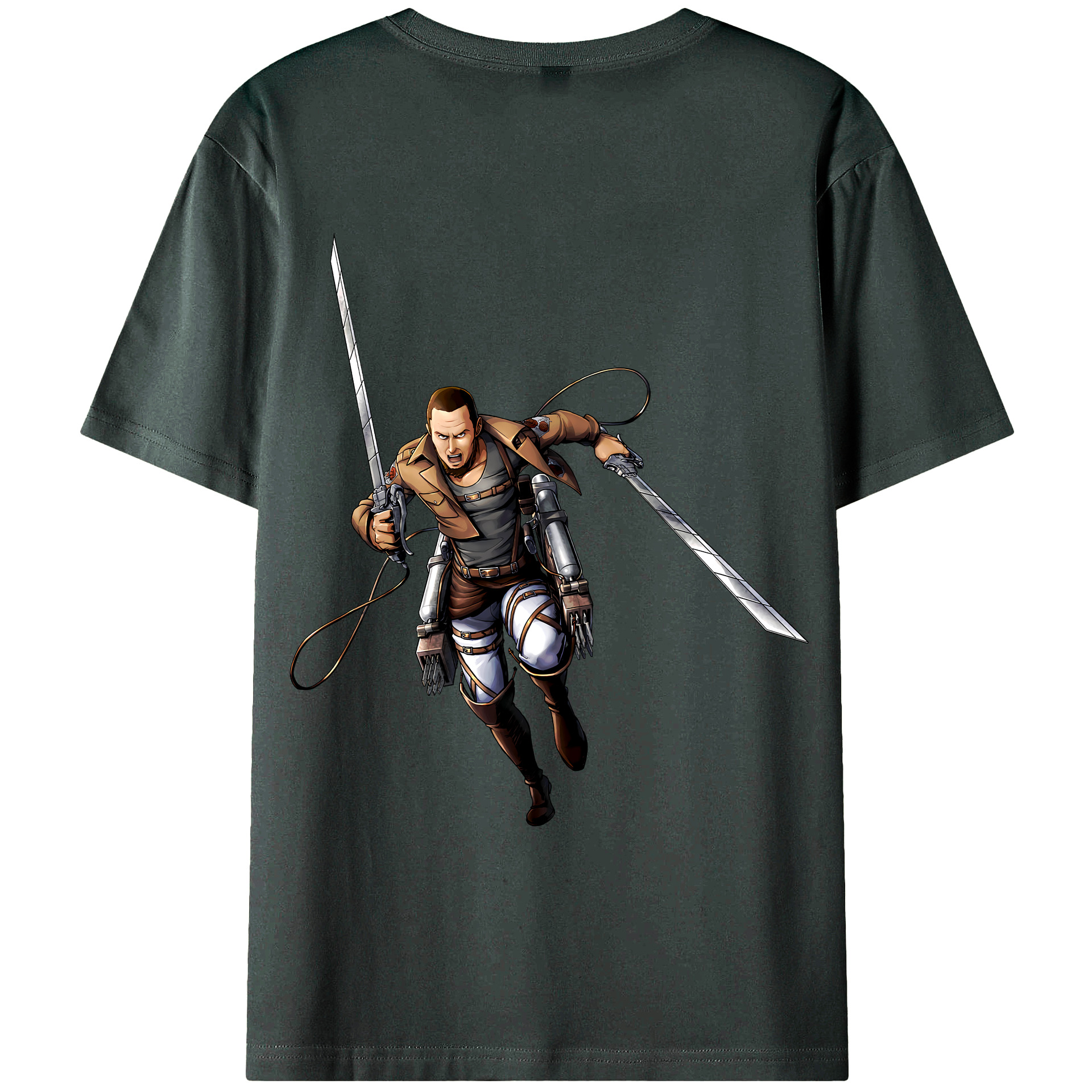 （画像用） 進撃の巨人 Attack on Titan 綿100％ メンズ半袖Tシャツ（バックプリント） 通気性